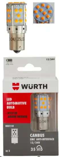 Слика на LED CANBUS - PY21W-BAU15S,ORANGE,12/24V