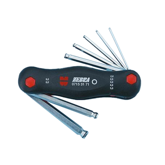 Слика на Сет ZEBRA аголни имбус клуч. топчеста глава, 7 пaрч.