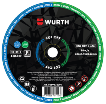 Слика на Диск за сечење инокс/челик, CUT OFF 230x1,9mm