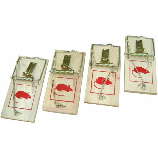 Fotografia e Стапица за глувци од дрво 4 парчиња.