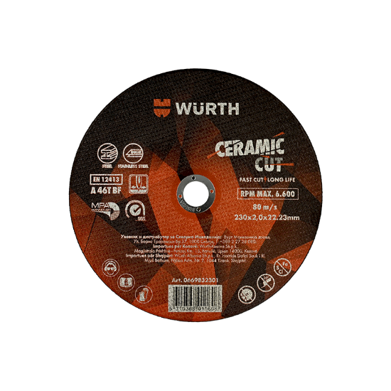 Слика на Диск за сечење инокс/челик, CERAMIC CUT 230x2mm