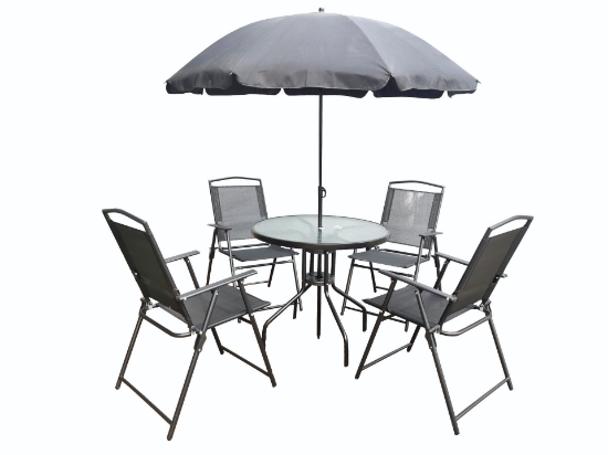 Слика на Mаса + 4 столици и чадор за сонце SUMMER SET F1010